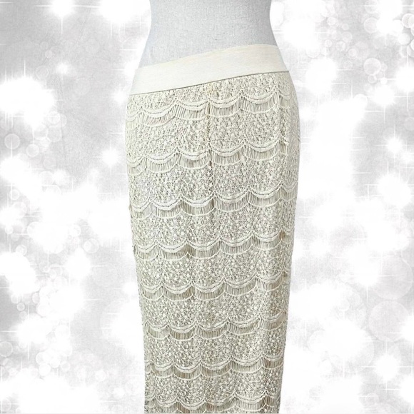 Cato Dresses & Skirts - Cato Boho Elegant Cream Lace Maxi Skirt
